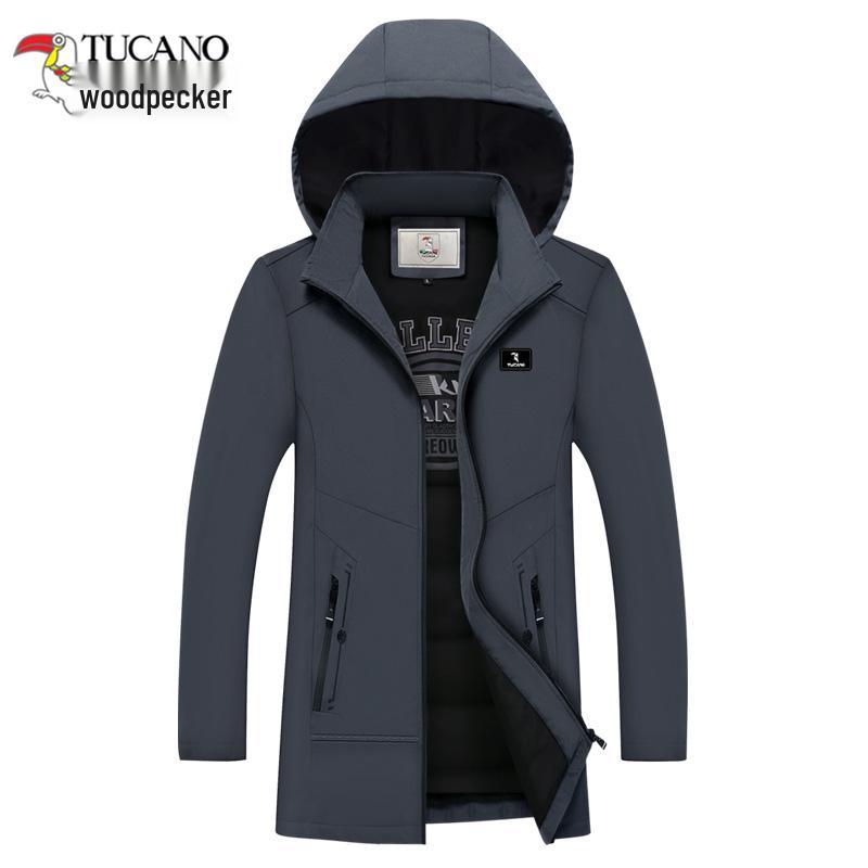 

Men s Slim Fit Fleece-Lined Autumn/Winter Trench Coat, Mid-Length, Business Casual, 2025 Trend M