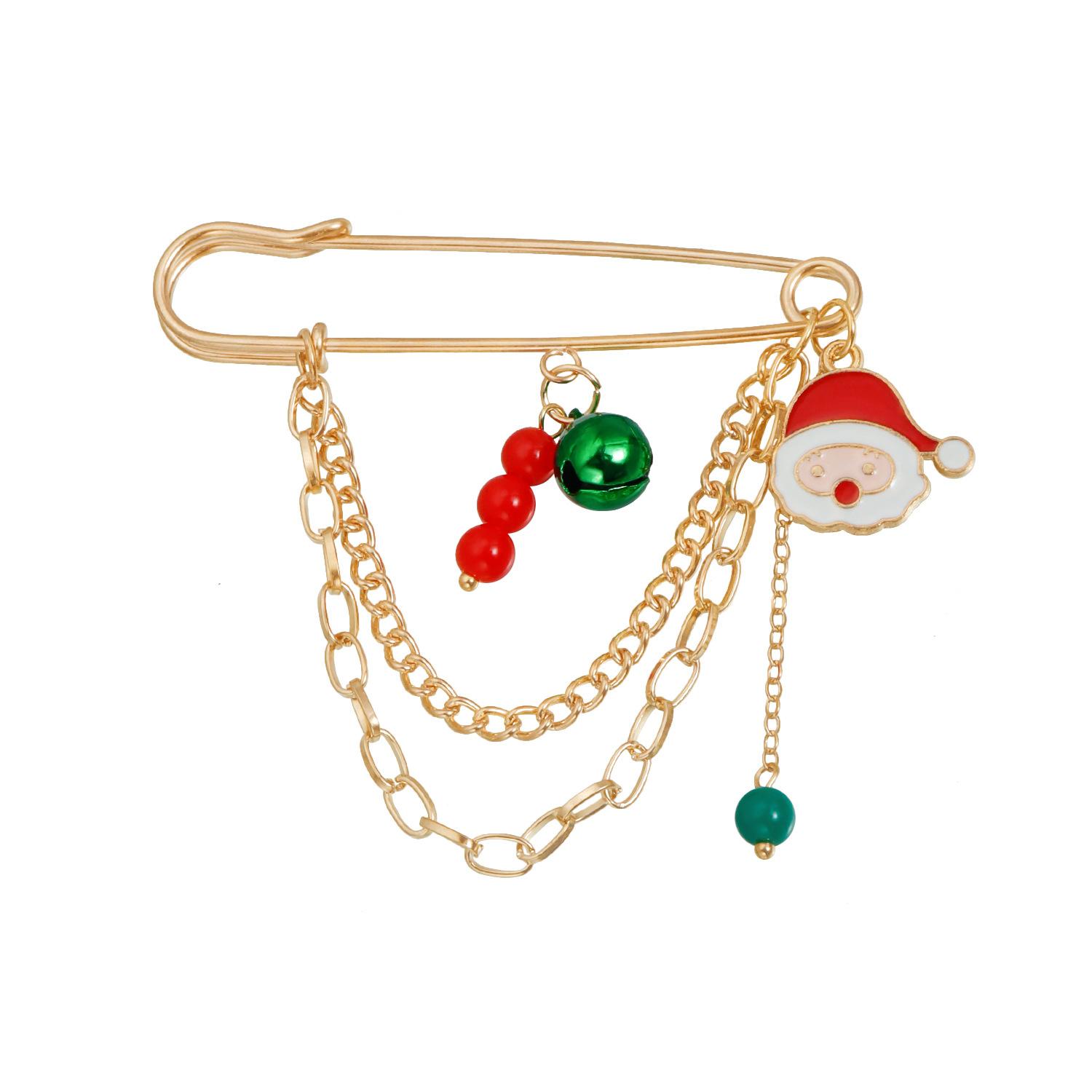 

Ornaments Christmas Elements Brooch Clothing Cartoon Elderly Creative New Year Gifts Pin Accessories