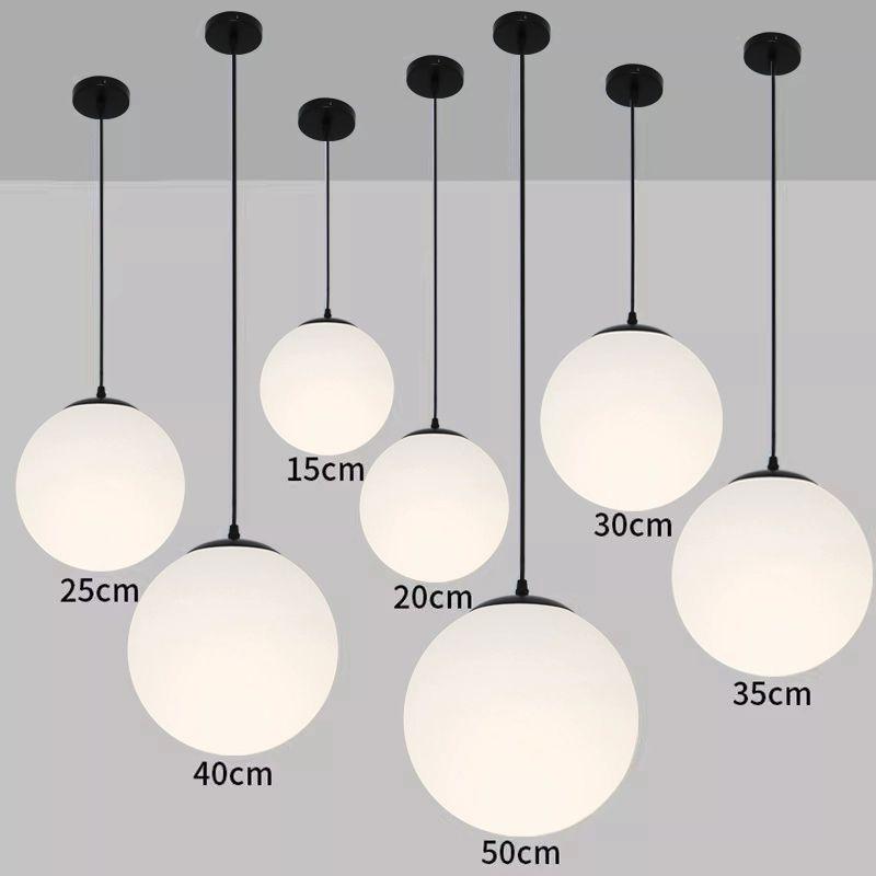 Nordic Glass Ball Pendant Lights Brass Black Hanging Lamp Modern Living Room Dining Bedroom Decor Ceiling Lighting Fixture House