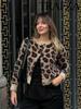 European & American Women's Round Neck Animal Print Faux Fur Knitted Cardigan Coat - Winter Collection