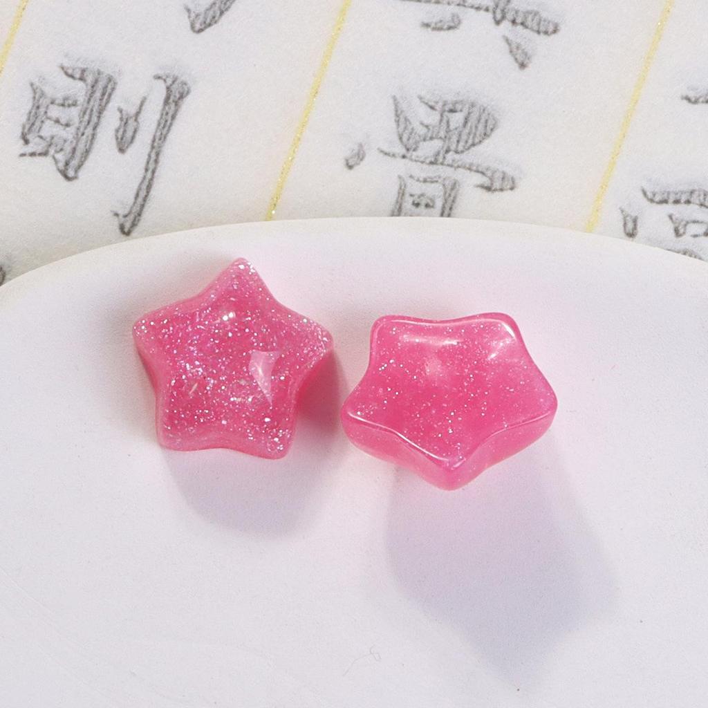 Sweet Starry Sky Glitter Heart Resin Star Stickers for DIY Phone Cases & Earrings