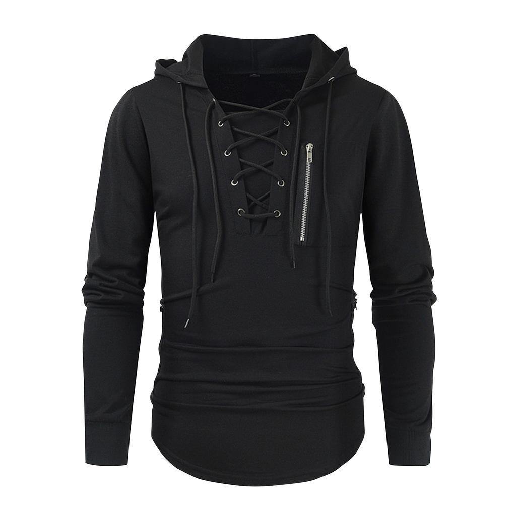 Pánská jarní a podzimní jednobarevná mikina s kapucí na zip, sportovní streetwear