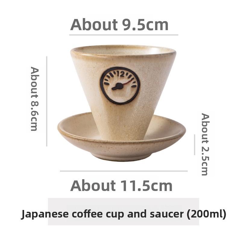 

Japanese Style Ceramic Mug and Saucer Set High Aesthetic Coffee Cup Creative Gift for Afternoon Tea 200-250ML