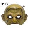 Fade-resistant Retro Horror Gear Halloween Cosplay Masque for Adults Men Women, Realistic Creepy Durable Lightweight Foam Prop Green Half Face