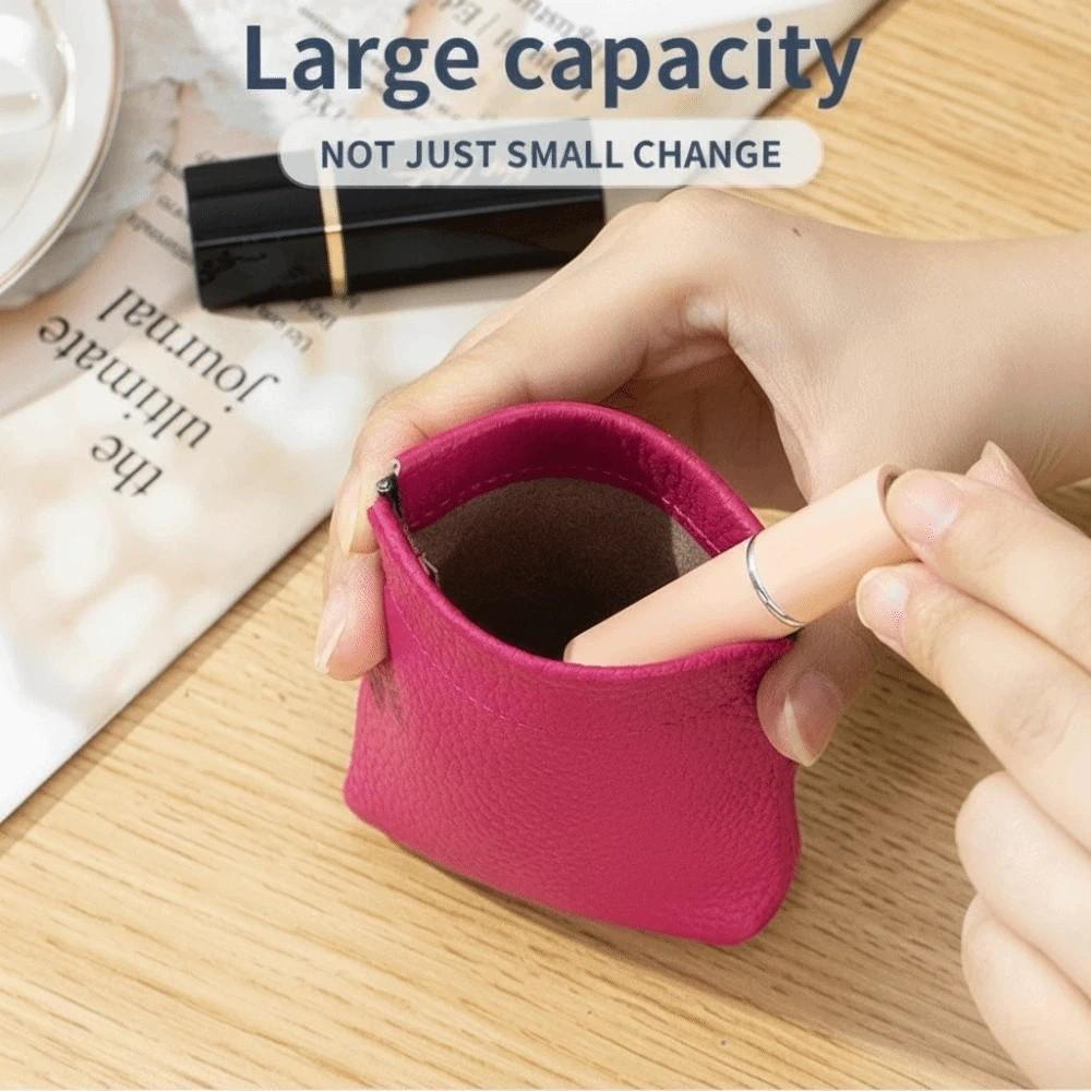 Portable Self-closing Mini Coin Purse Leather Solid Color Small Wallet Wallet Bag Men