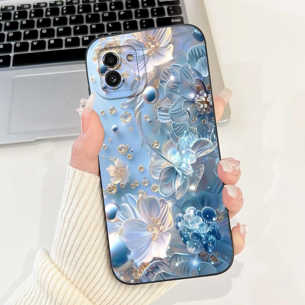 For Samsung Galaxy A03 Case Cover Luxury Fashion Flower Kawaii Cute Shockproof Phone Case For Samsung SM-A035F SM-A035M SM-A035G