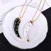 Personalized Enamel Horn Pendant Necklaces For Women Luxury Design Long Necklaces Vintage Chunky Jewelry Gift