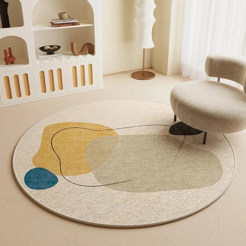 Living Room Round Carpet Chair Floor Mat Bedroom Bedside Foot Mats Japanese Minimalist Home Decoration Rug Alfombra De Salón