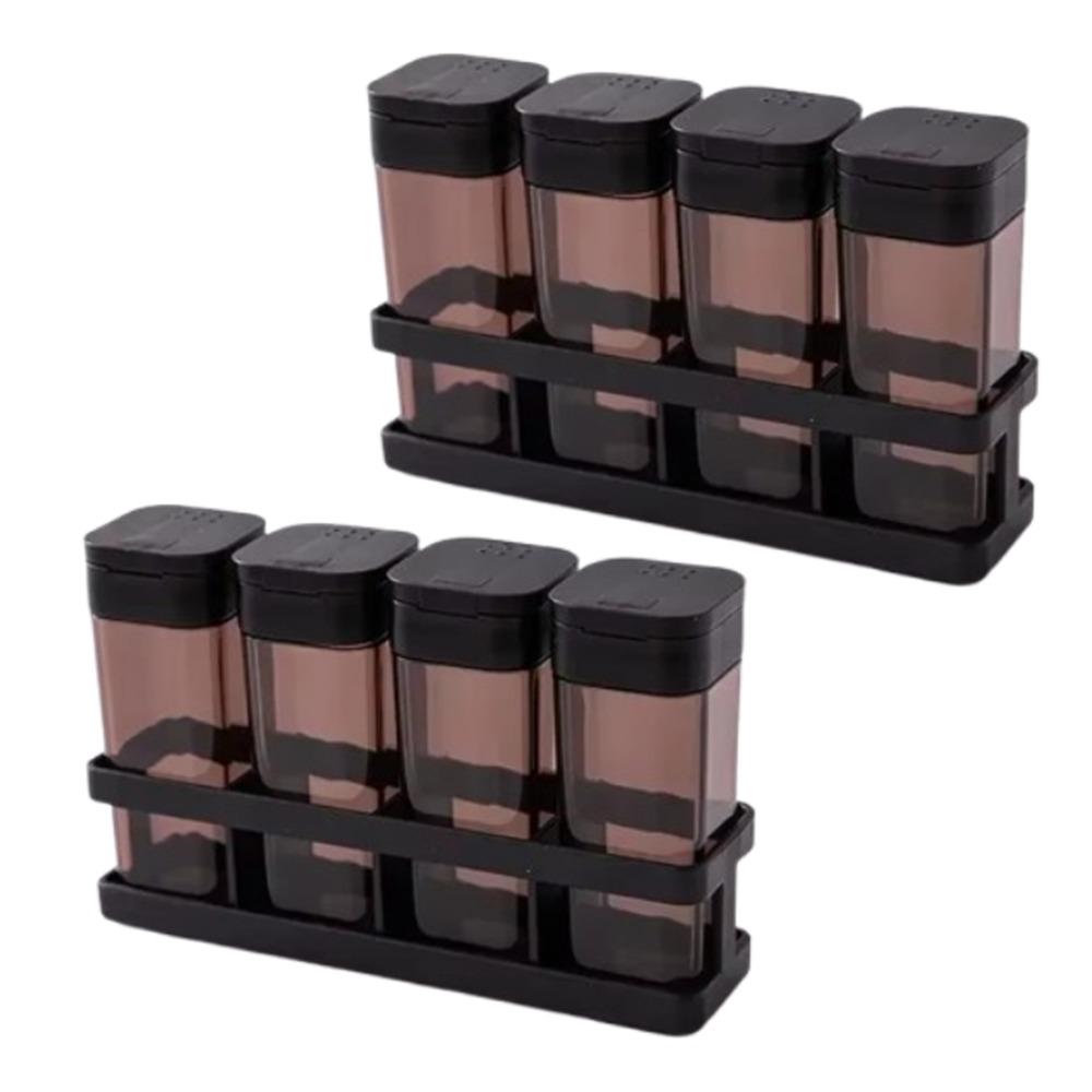 8Pcs Transparent Spice Combination Set Sealed Seasoning Jars Set Seasoning Box Set  Kitchen Supplies