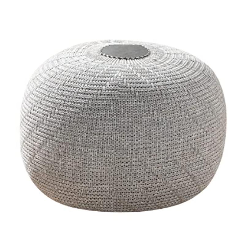 English Home Knitted Pouf Ottoman Foot Rest, Foot Stool for Living Room, Outdoor Ottoman Pouf, Outdoor Foot Rest, Boho Home Decor, Knitted Bean Bag