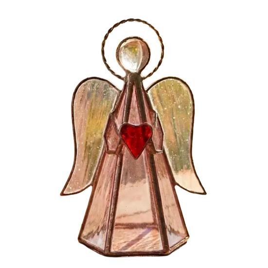 

Guardian Angel Stained Glass Candle Holder Handcrafted Acrylic Angel Tealight Holder for Windowsill Dining Table Centerpiece A