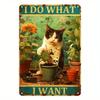 Metal Poster Cat Wall Art Vintage Tin Sign Gift for Cat Lover
