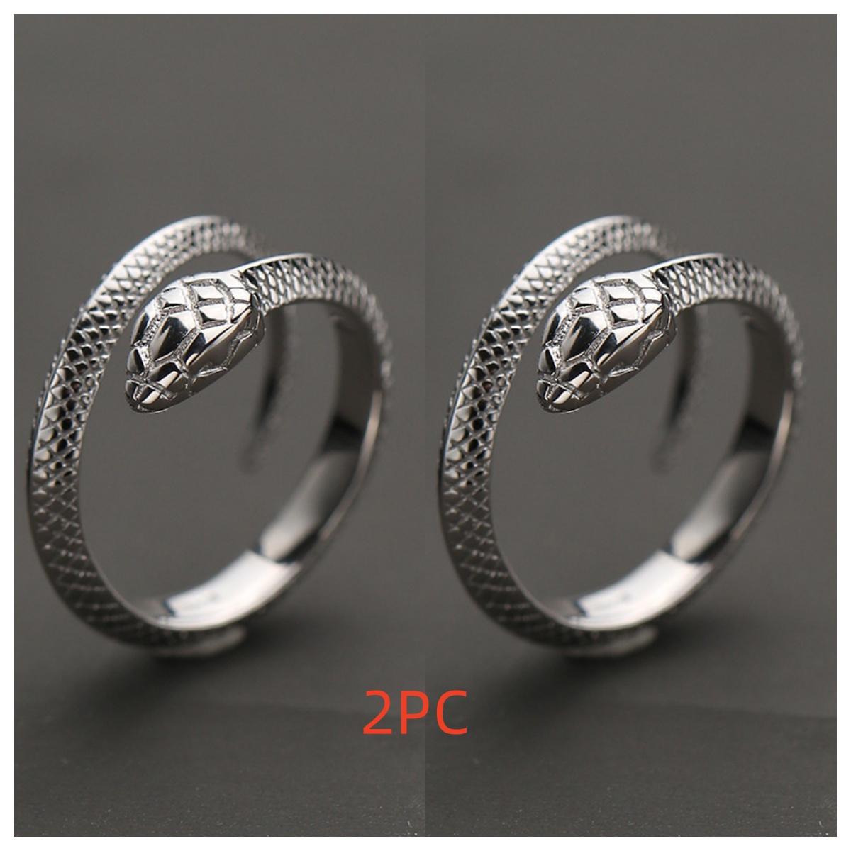 

Buyee 925 Sterling Silver Snake Ring Finger for Men Women Unique Fashion Big Animal Fine Jewelry Circle resizable