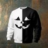 Men's Casual Sweatshirt Long Sleeve Neck Halloween Print Pullover for Holiday Party and Everyday Wear