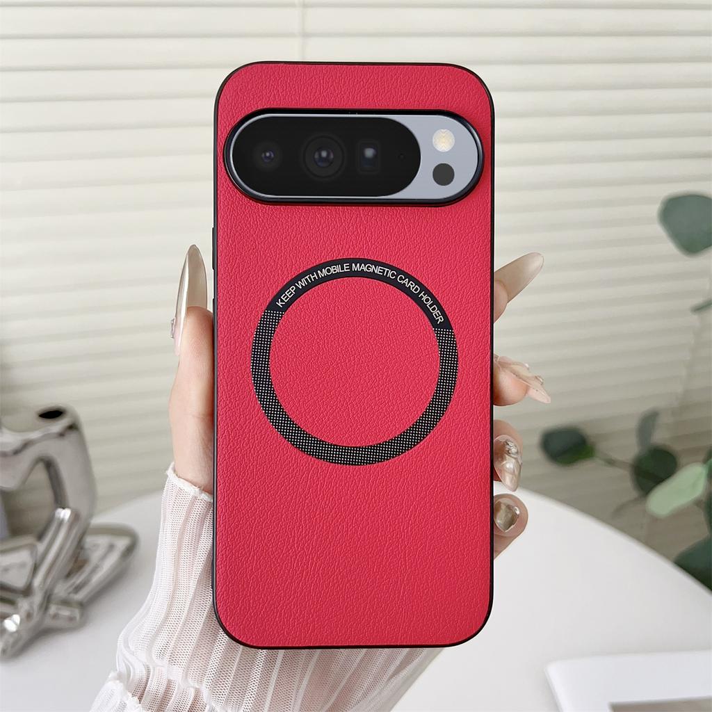 For Google Pixel 10 Pro XL Case Anti-Drop PU Leather+PC Cover Compatible with MagSafe