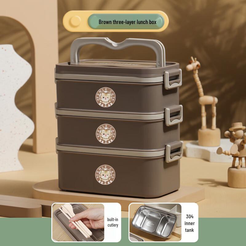 ZISIZ 304 Stainless Steel Multi-layer Insulated Lunch Box