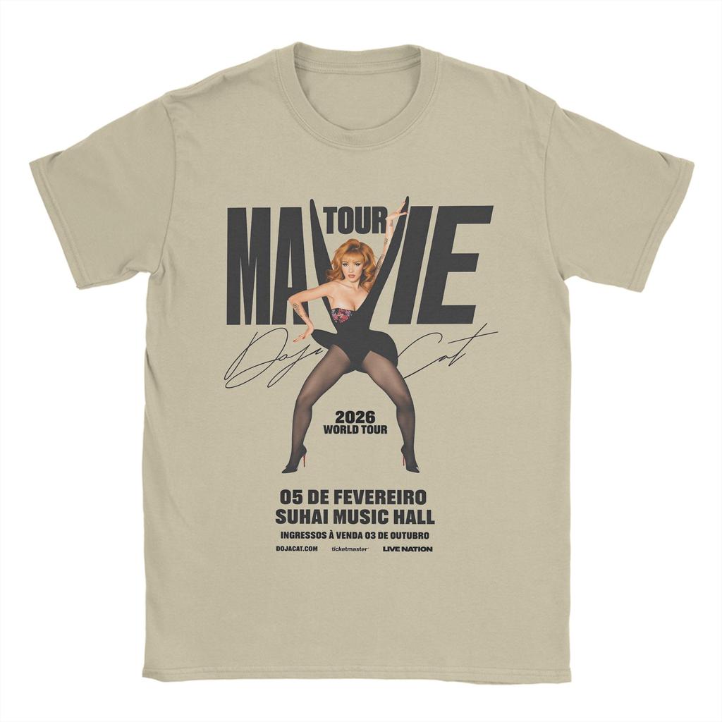 Doja Cat Tour Ma Vie T Shirts Unisex Pure Cotton Crazy TShirt Round Collar Tee Shirt Short Sleeve Clothing New Arrival