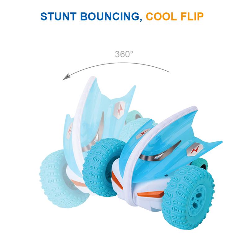 2.4G Devil Fish Bounce Stunt Car Tumble Deformation Tipper Remote Control Car With Light Music