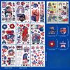 American Independence Day Colorful Flag Electrostatic Sticker Showcase Window Glass Door Decoration Painting