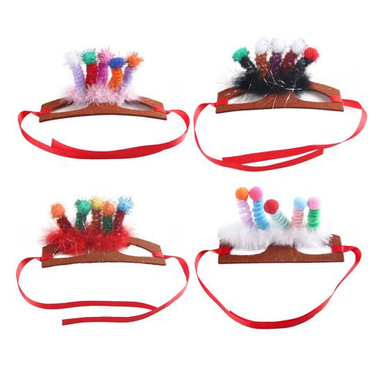 Pet Halloween Hair Accessories for Dogs Cats Furry Twisted Spring Headband Kitten Puppy Cosplay Costume for Halloween Christmas Party Photo Props