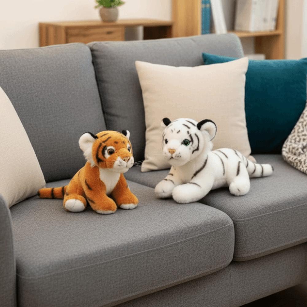 Collection Simulation Tiger Plush Toy Fluffy Forest Tiger Pillow Dolls Car Decor