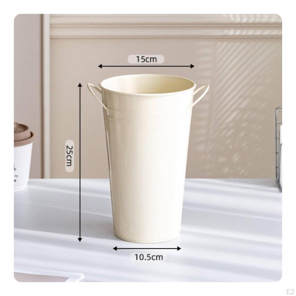 Secchio Fiori Ferro Manici Doppi Vaso Metallo Fiori Secchi Manico Doppio per Matrimonio 20CM