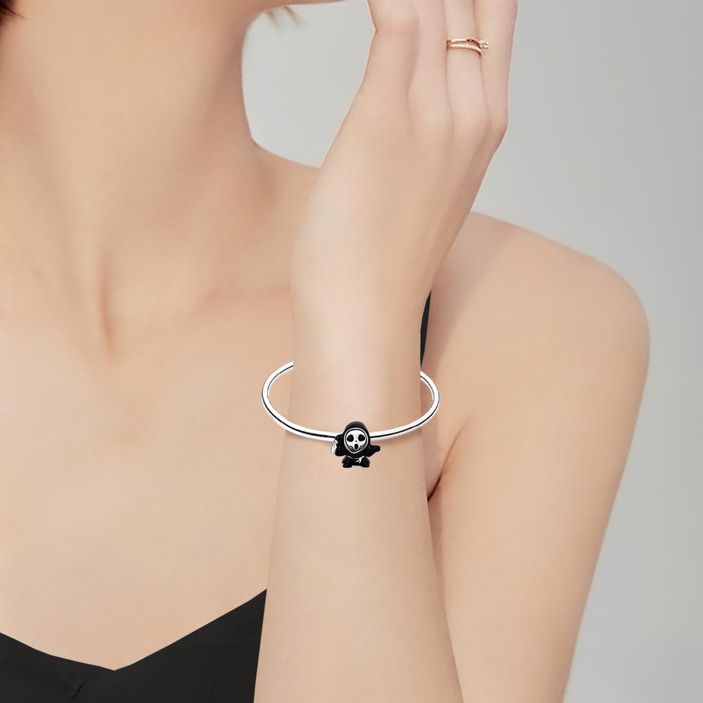 Black Spider Skeleton Charm Bead Components Skeleton Cat Poker Bead Component Pendant Bead Component Compatible With Copper Metal Authentic Original