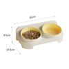 Slanted Double Bowl Cat Food Basin Non-Slip Anti-splash Removable Eco-Friendly PP Pet Food Water Bowls Comederos Para Perros