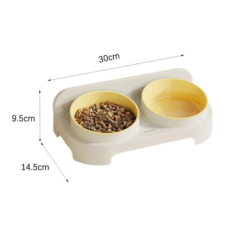 Slanted Double Bowl Cat Food Basin Non-Slip Anti-splash Removable Eco-Friendly PP Pet Food Water Bowls Comederos Para Perros