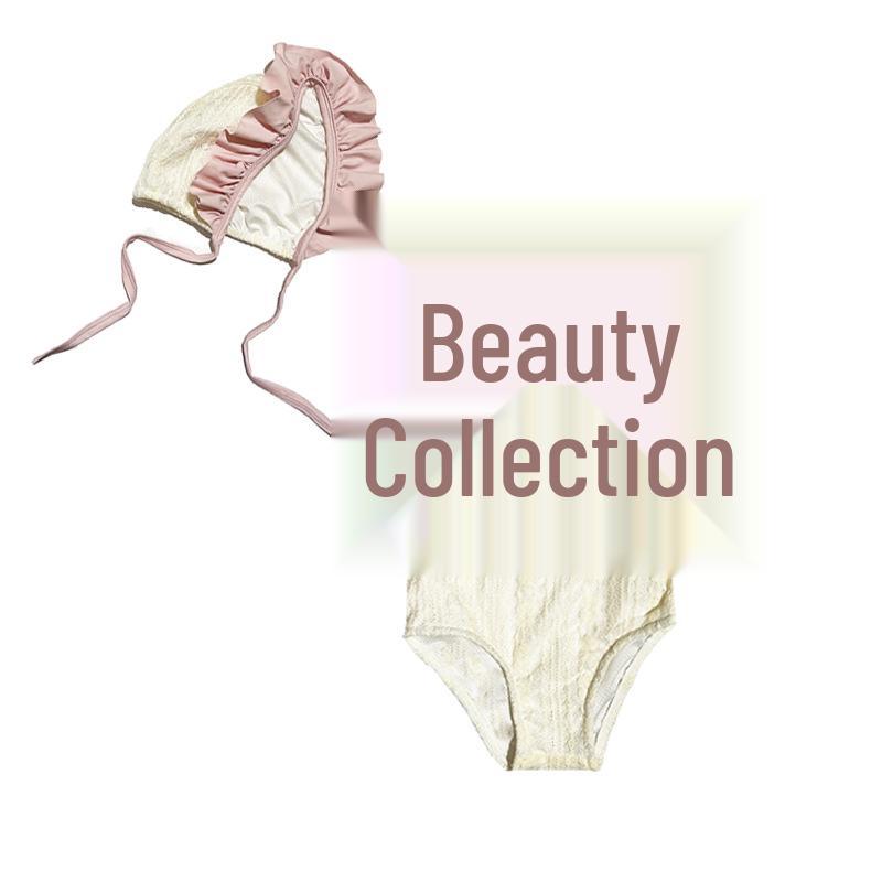 Girls' Mori Style Two-Tone Lace Romper with Bow