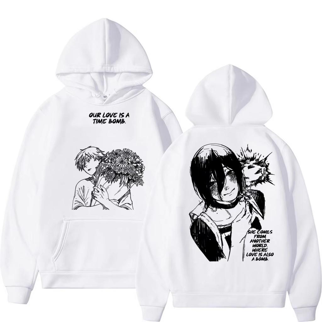 2026 Hot Sale Japanese Anime Chainsaw Man Graphic Hoodie Men Women Oversized Streetwear Hoodie Soft Cotton Sweatshirt Loose Cozy and Versatile
