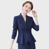 Women's Professional Long-Sleeve Suit - Stewardess Style for Hotel, Salon, Front Desk