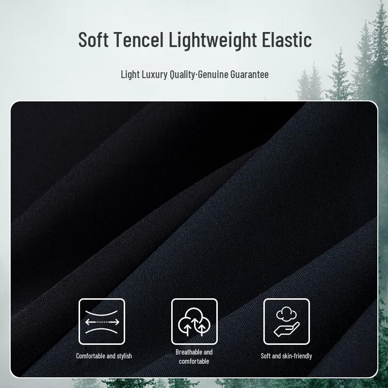 MONTAGUT Men's Spring/Autumn Casual Cotton-Blend Business Mid-Waist Pants