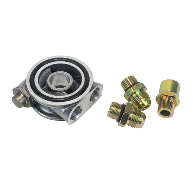 Engine Oil Filter Sandwich Plate With M20x1.5 Sensor Threads Thermostatic 74°C Close 78°C Full Shut For Car Modification