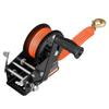 VEVOR Boat Winch, 1588 kg Hand Winch, Heavy Duty Manual Rope Crank with 6.1m Orange Polyester Strap, Portable Two-Way Ratchet, 2 Speed Switchable