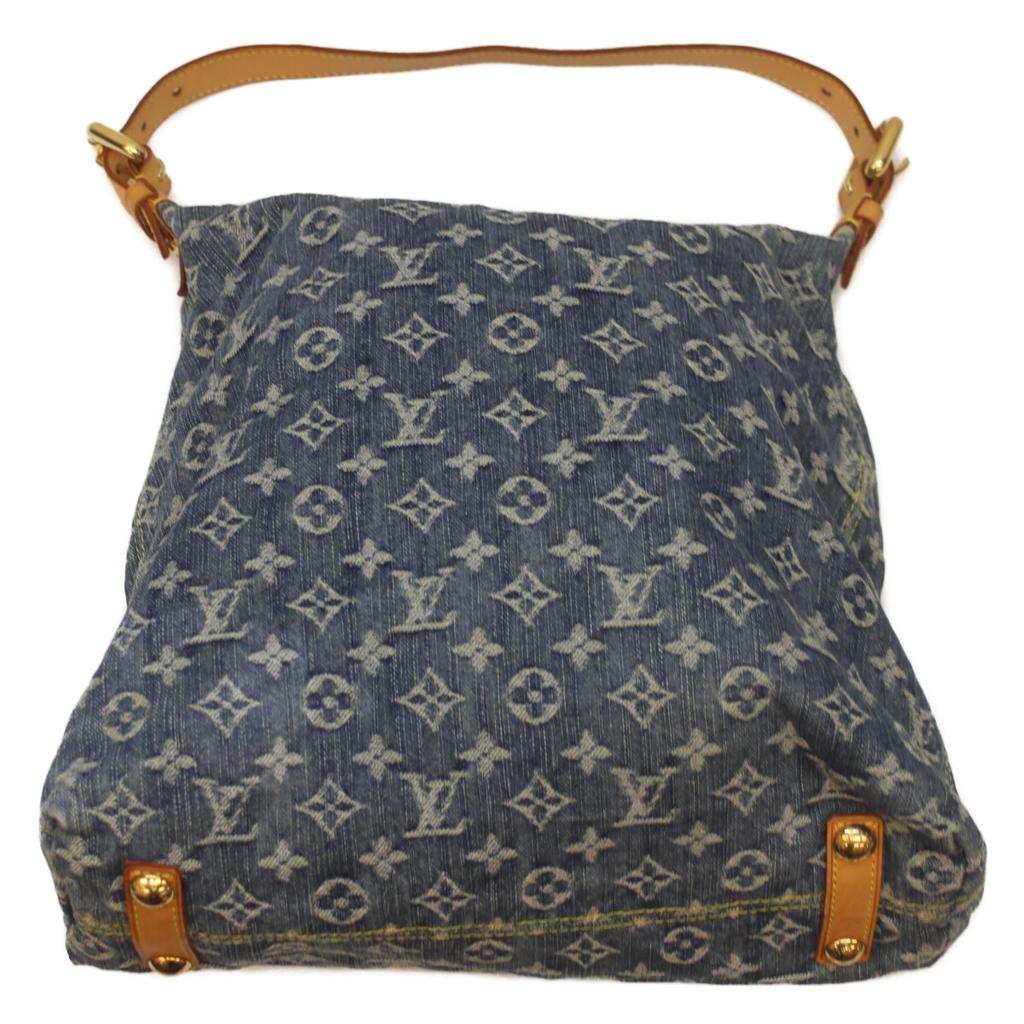 LOUIS VUITTON 2005 M95048 Monogram Denim Baggy GM Handbag blueUsed