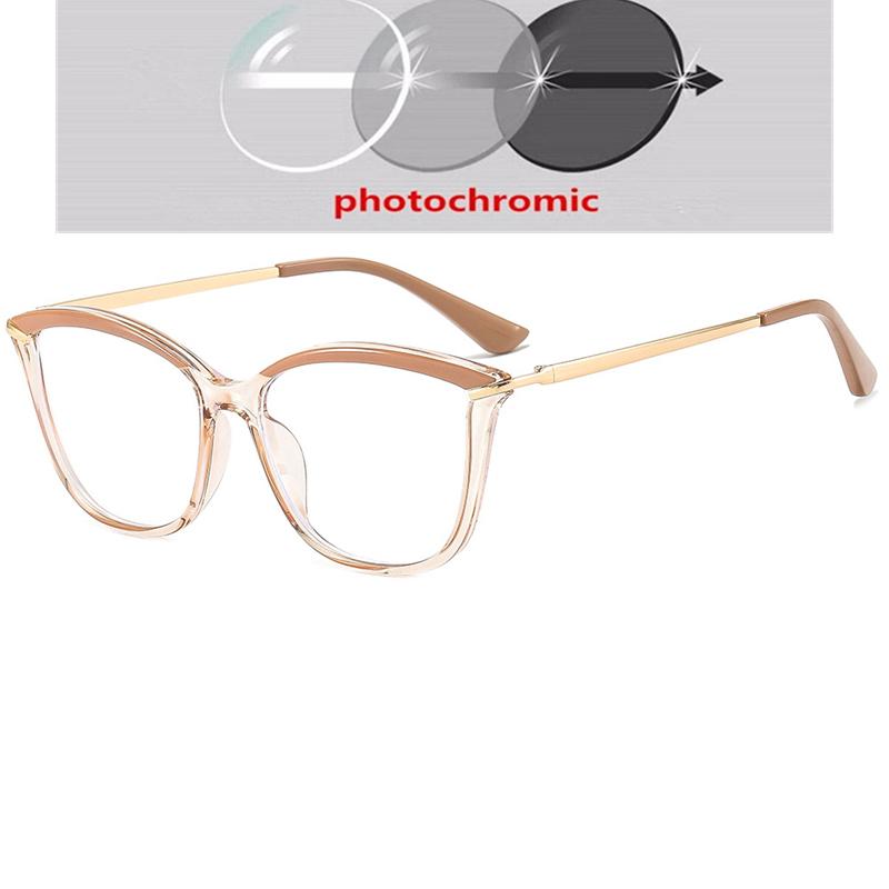 Champagne Cat Eye Prescription Glasses 0 -0.5 -0.75 To -6.0 Astigmatism Blue Light Blocking Women Minus Diopter Eyewear