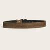 Style Pu Leather Belt With Alloy Snap Closure And Retro Rivet Detail For Youth Fashion