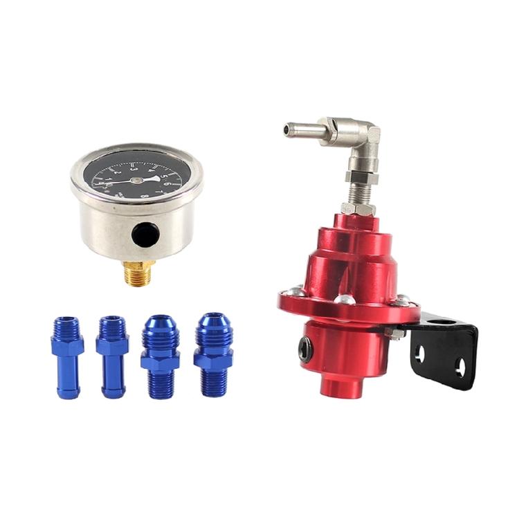 Aluminum Universal Adjustable Fuel Pressure Regulator Gauge Fitting Kit for Car