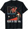 Mademark X MTV Űrrakéta Bolygók MTV Logó Az 1980-as években Készült Asztronauta Pamut Póló Retro Klasszikusok Grafikus Kereknyakú Uniszex Ruházat