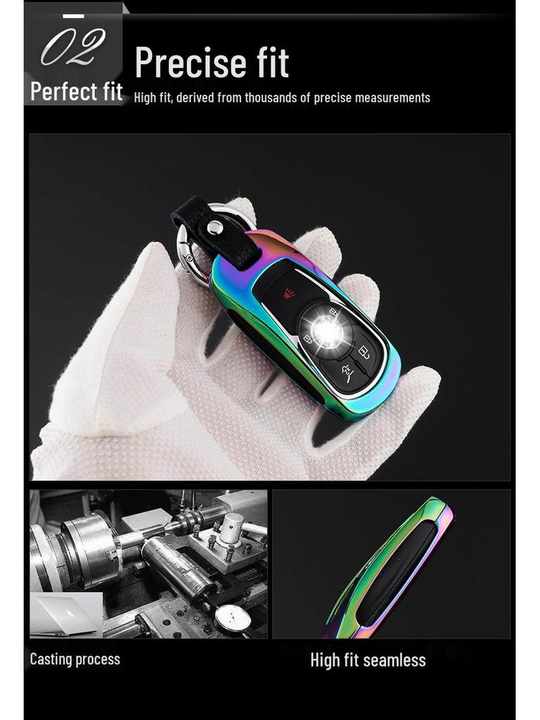 Compatible Key Case & Shell with Metal Keychain for 2016 New Buick LaCrosse Modification