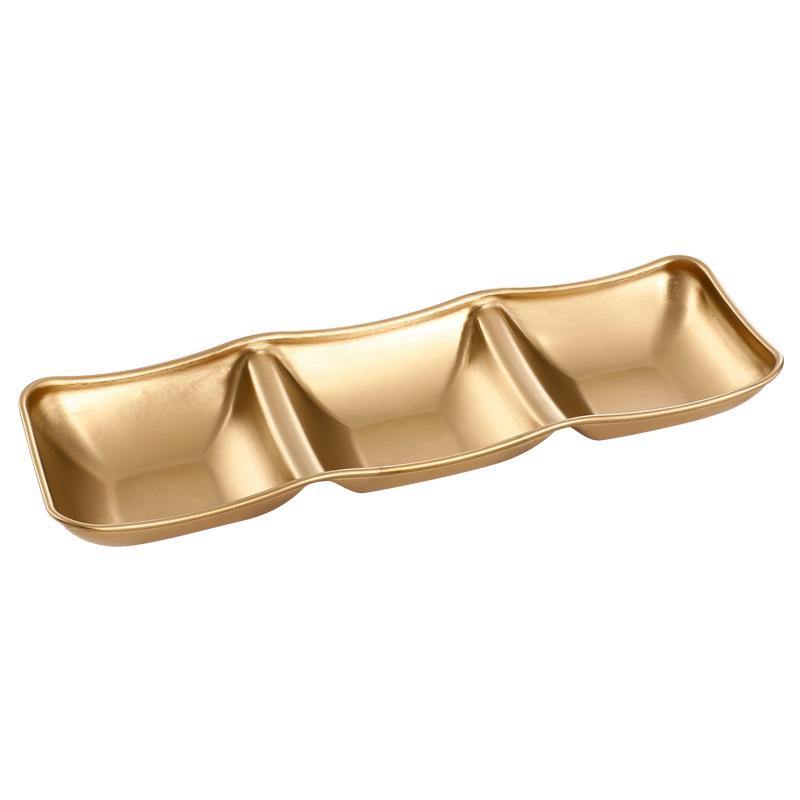 304 Stainless Steel Two- and Three-Compartment Korean Dipping Sauce and Seasoning Dish for Home Use