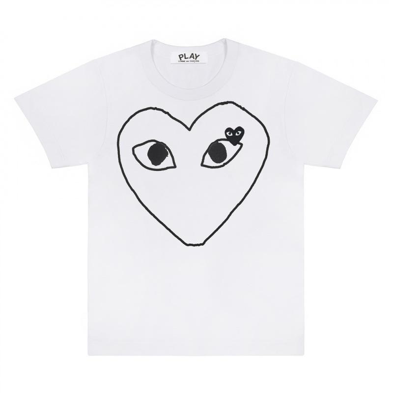 Popolare nuova versione giapponese di T-shirt per coppie Kawaku amore uomini e donne con la stessa stampa a maniche corte CDG gioca Baoling