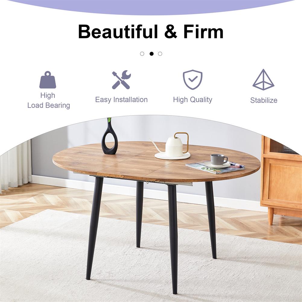 US Dining Table Set Of 4 Dining Table With Extendable Tabletop And Soft Suede Cushion Dining Chairs Set For Kitchen Dining Room