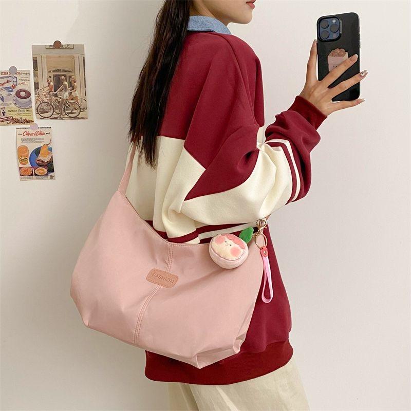 Casual Nylon Womens Shoulder Bag Korean Fashion Simple College Style Crossbody Bag Large Capacity Designer Ladies Handbag Purse