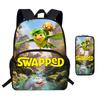 Kinder Cartoon Rucksack Federmäppchen Set Schule Leicht Wirbelsäulenfreundlich Atmungsaktiv Oxford Stoff Mit Lustigem Druckdesign