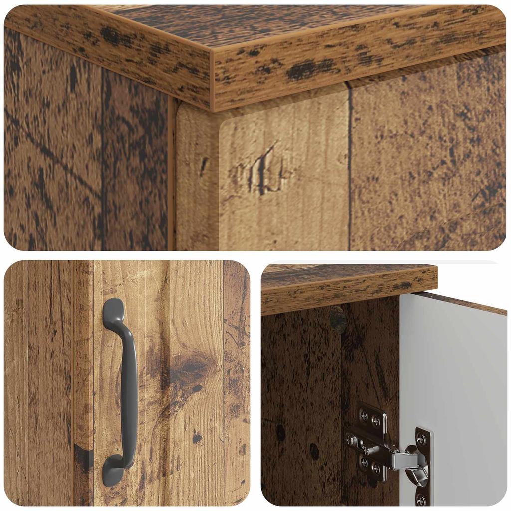 Desk with Shelf Rustic Wood Look 142.5 x 50 x 75 cm Particleboard