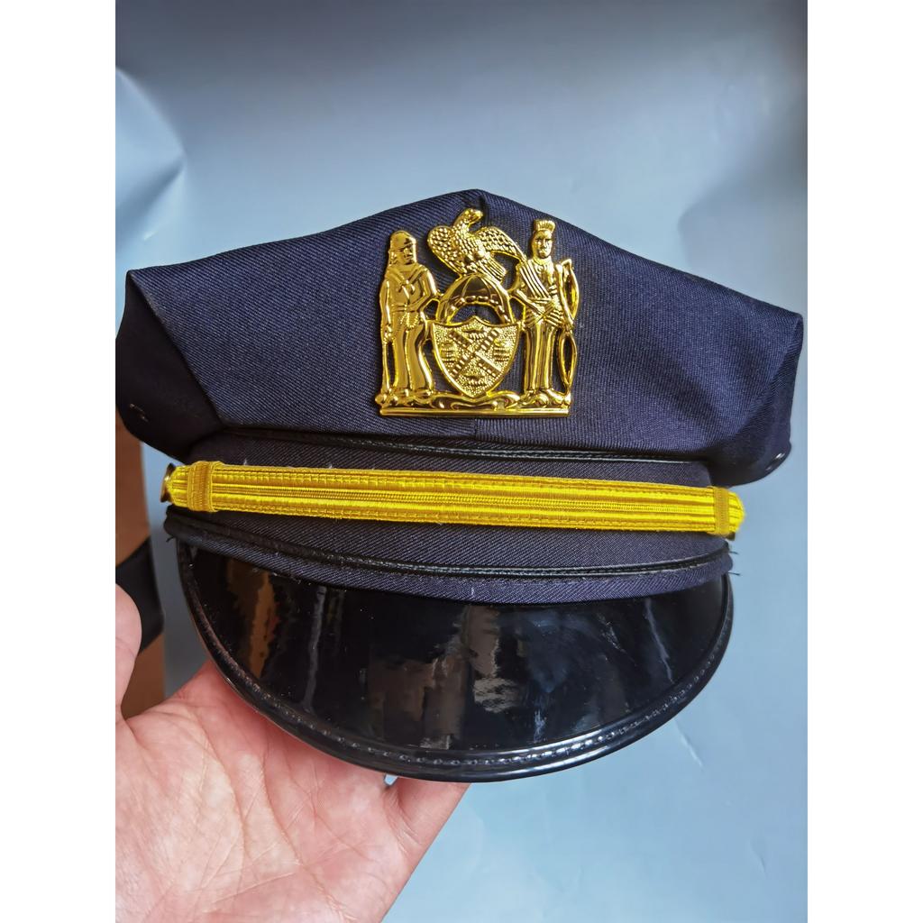 Pălărie octogonală New York cu un set de insigne aurii pentru pălărie