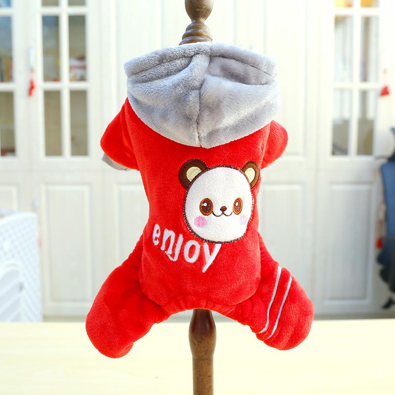 

Pet clothes Teddy dog autumn and winter cute thickened four-legged flannel clothing transformation xxs-(recommended 1.0-2kg