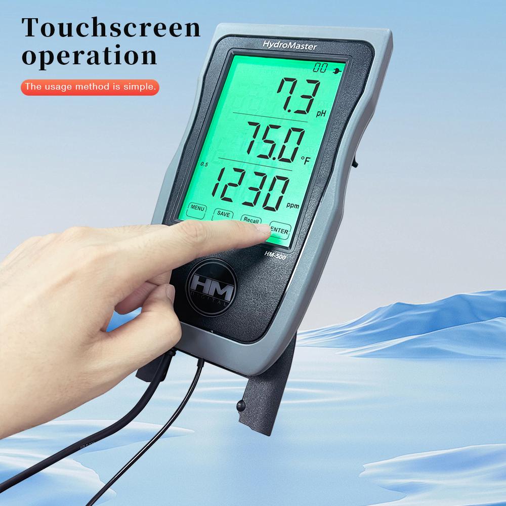 HM500 4 in1 Multi Parameter Tester pH EC TDS Temperature Tester PH Meter Water Quality Tester Monitor for Aquaculture Hydroponic